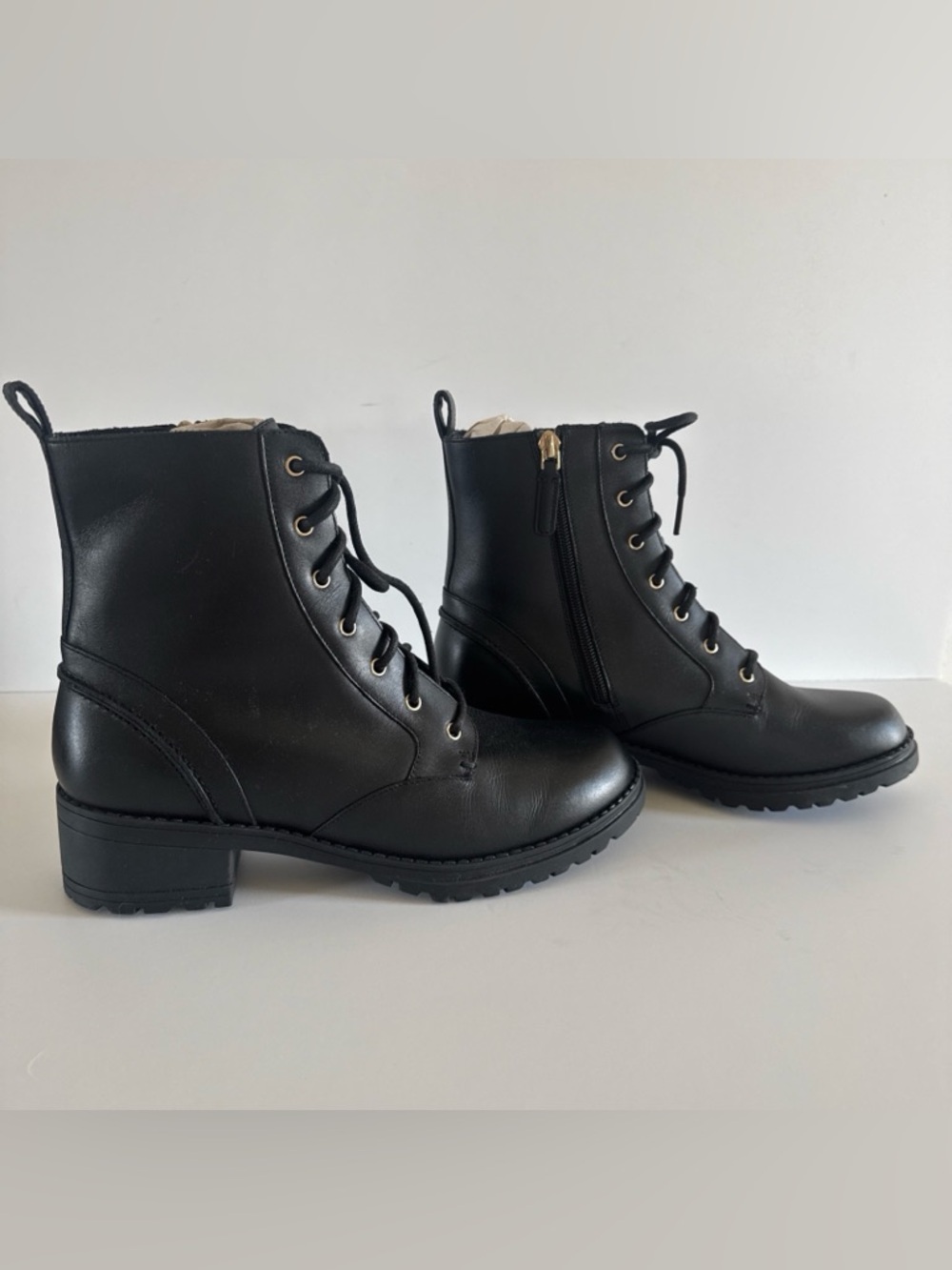 Cole Haan Women’s Camea Lace Up Black Combat Boot 8.5 - Picture 3 of 8